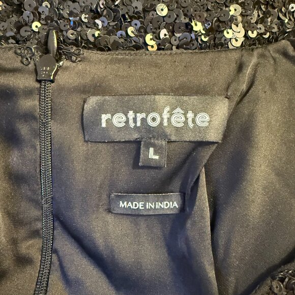 Retrofête | Size L | Aubrielle Mini Dress in Black Sequin - Picture 9 of 13